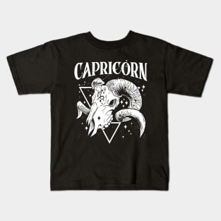 CAPRICORN Charm Astronomy Witch Shirt Skull constellation Kids T-Shirt